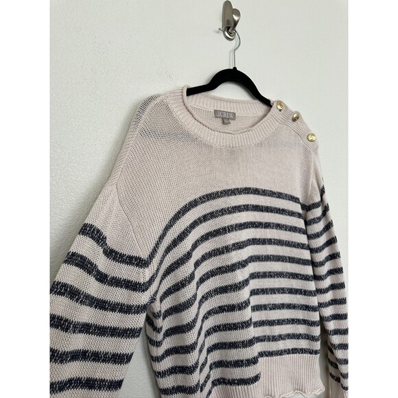 J.Crew Relaxed Linen Blend Striped Knit Sweater Nautical Fishermen Women's Large - Picture 5 of 8